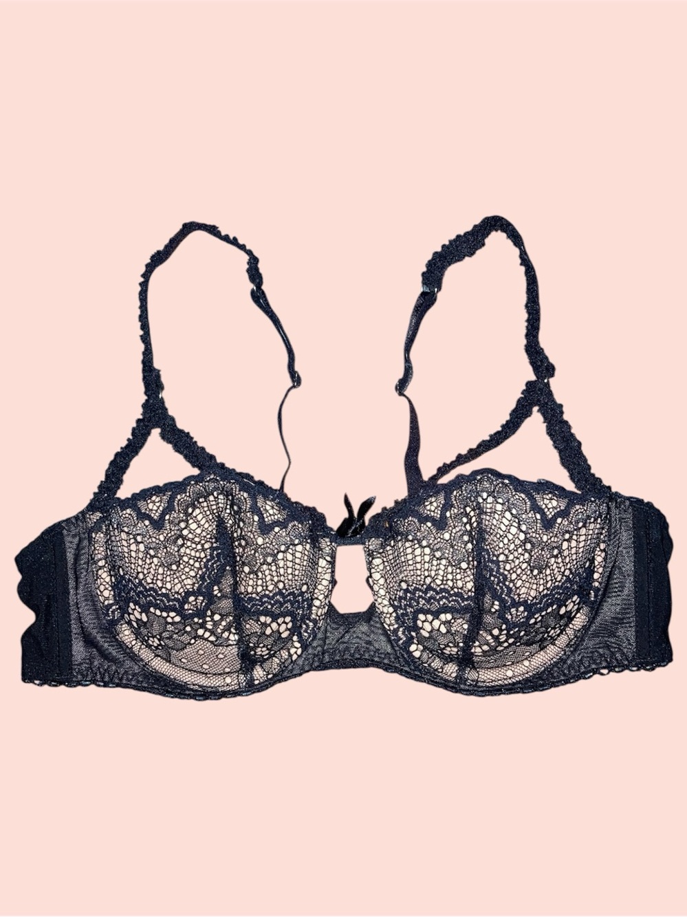Black Lace Overlay Push-up Bra
